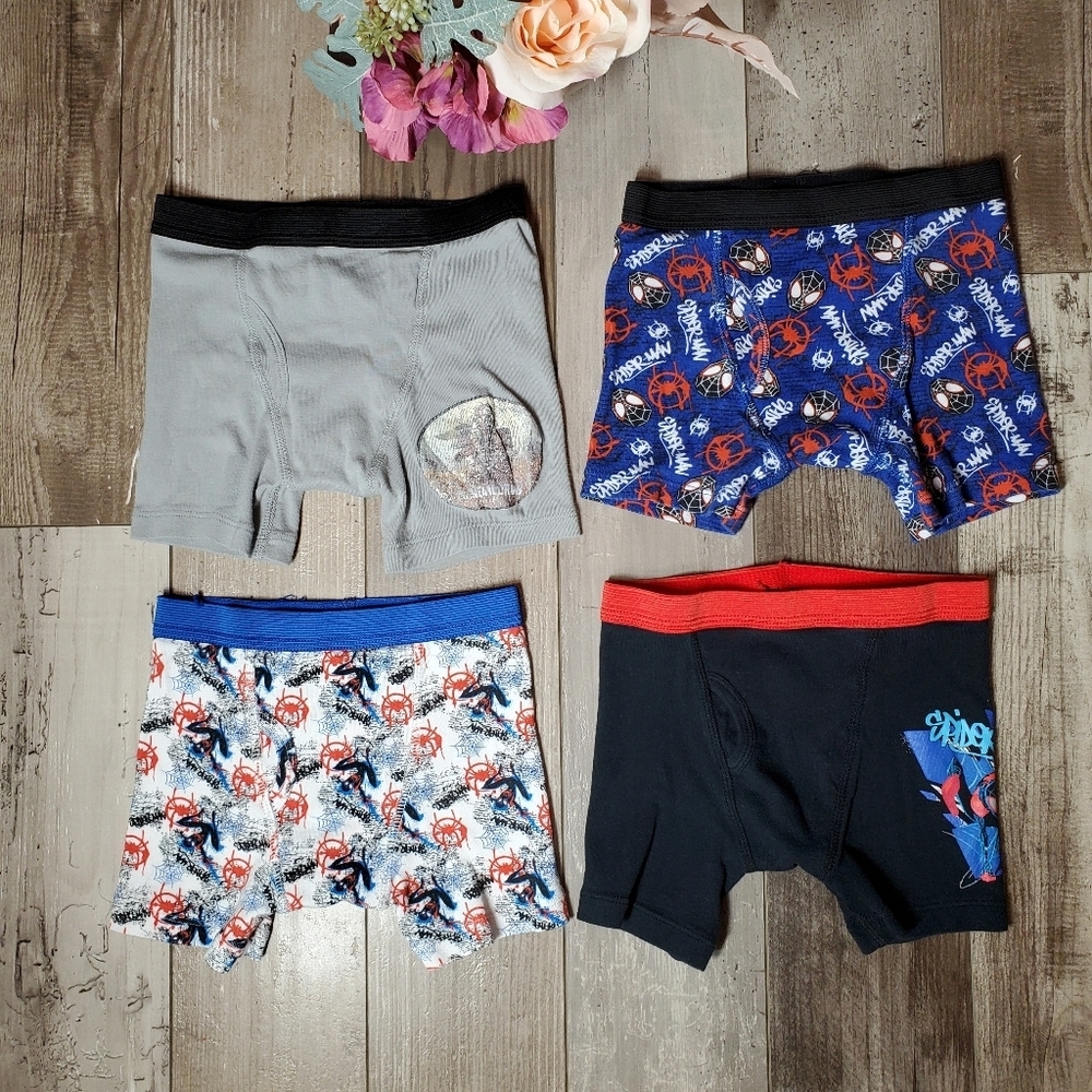 Spiderman Mandalorian Boys Boxer Brief Underwear Bundle 4pc Size 8